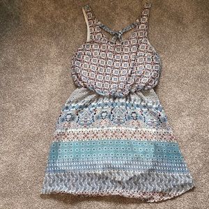 Blue geometric pattern sundress